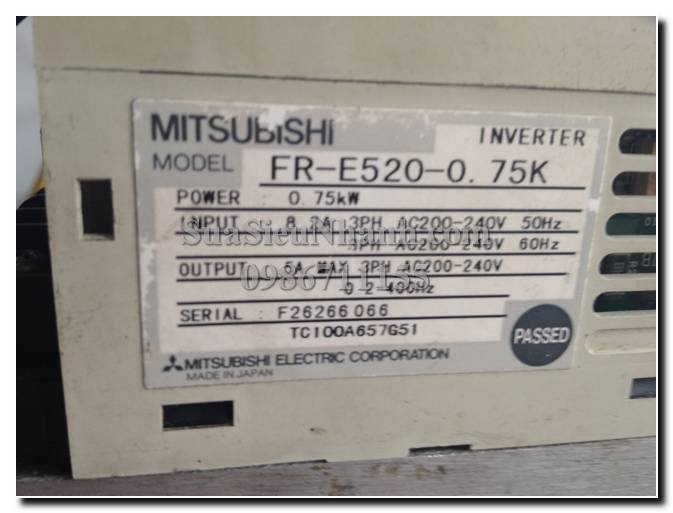 Sửa biến tần MISUBISHI FR-E520-0.75K 0.75KW