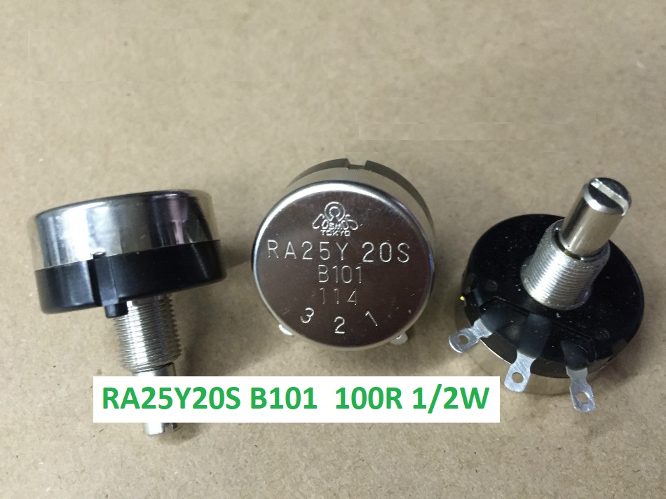 RA25Y20S B101 Biến trở 100R TOCOS Lỗ trục 6mm D25mm