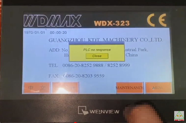 Sửa Màn hình cảm ứng HMI Weinview TK6070iPH 8030 Lỗi cảm ứngSửa chữa Màn hình cảm ứng HMI Weinview    
Model:  TK6070iPH   Serial: 8030
Lỗi cảm ứng
