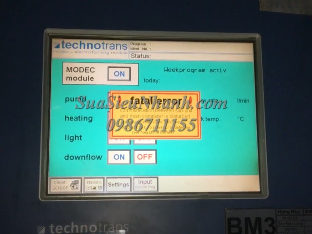 Sửa Màn hình cảm ứng HMI technotrans Model: 8016-3 Serial: 3867 Lỗi kẻ sọc màn hình Sửa chữa Màn hình cảm ứng HMI technotrans Model: 8016-3 Serial: 3867 Lỗi kẻ sọc màn hình