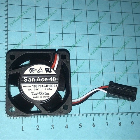 109P0424H6D23 Quạt tản nhiệt 24V 0.07A 40x40x20mm Sanyo 3 dây đầu cắm FANUC (không có giá treo); Mã: 109P0424H6D23; Thương hiệu: SANYO; Xuất xứ: Hàng mới