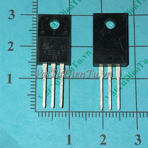 2SK2647 K2647 TO220F N Mosfet 4A 800V; Mã: K2647; Kiểu chân: cắm TO-220F; Xuất xứ: Hàng mới