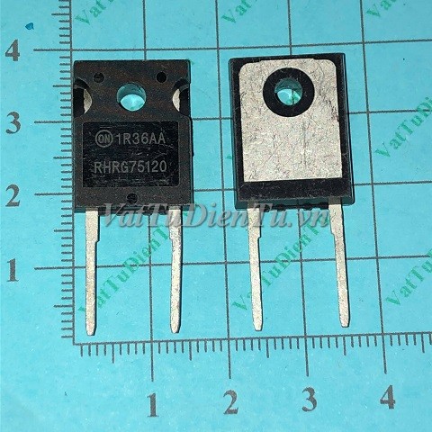 RHRG75120 TO247 Diode phục hồi nhanh Ultra 75A 1200V fast Rectifier; Mã: RHRG75120; Kiểu chân: cắm TO-247; Xuất xứ: Hàng mới