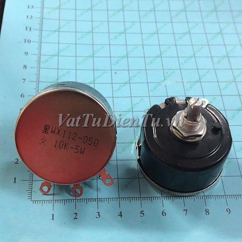 WX112(050) 10K 5W Biến trở 10K 5W lỗ trục 6mm D45mm; Mã: WX112-10K