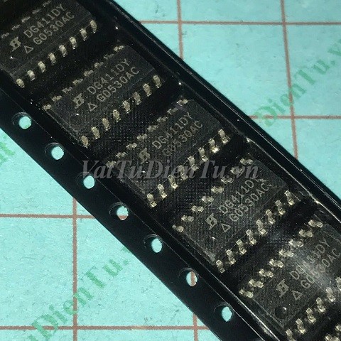 DG411DY SOP16 IC chuyển kênh tương tự, Quad SPST CMOS Analog Switches; Mã: DG411DY; Kiểu chân: 16 chân dán SOP-16; Hàng tương đương: DG411DY DG411DYZ DG411DJ DG441DY