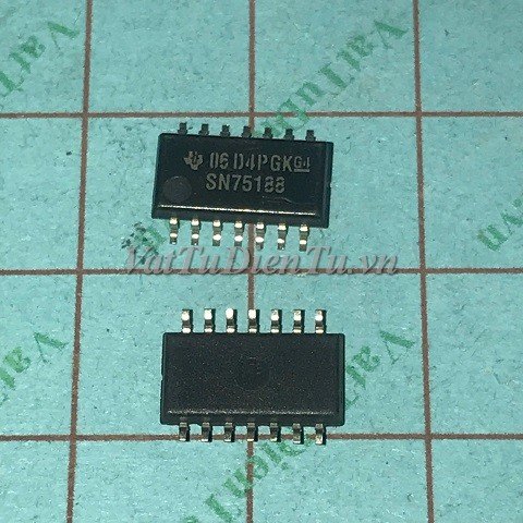 SN75188 SN75188NSR SOP14 5.2MM IC số; Mã: SN75188; Kiểu chân: dán 14 chân SOP-14; Xuất xứ: Hàng mới; Thương hiệu: TI