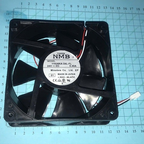 11938KA-24L-FL Quạt tản nhiệt 24V 0.4A 120x120x38mm NMB 3 dây đầu cắm B2; Mã: 11938KA-24L-FL; Thương hiệu: NMB; Xuất xứ: Hàng mới