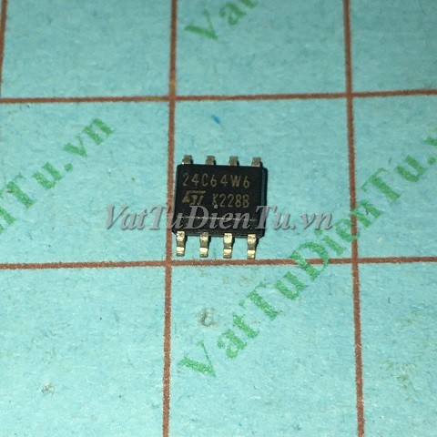 M24C64-WMN6TP 24C64WP 24C64 SOP8 IC EEROM; Mã: 24C64WP; Kiểu chân: 8 chân dán SOP-8; Xuất xứ: Hàng mới; Thương hiệu: ST