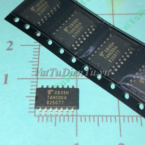 74HC00A TC74HC00AF SOP14 IC số; Mã: 74HC00A; Kiểu chân: 14 chân dán SOP-14; Thương hiệu: Fairchild; Xuất sứ: Hàng mới