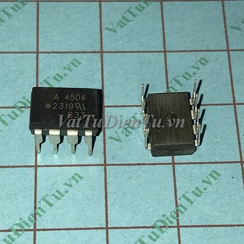 A4504 HCPL-4504 A4504V DIP8 Photo optocoupler; Mã: A4504; Kiểu chân: 8 chân cắm DIP-8; Xuất xứ: Chính hãng