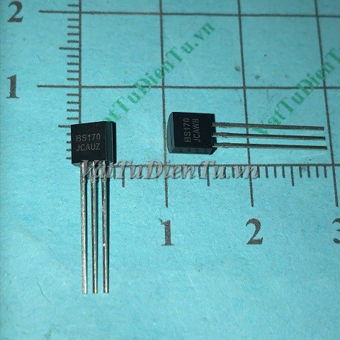 BS170 TO92 N Mosfet, N-channel vertical D-MOS transistor; Mã: BS170; Kiểu chân: cắm 3 chân TO-92; Xuất xứ: Hàng mới; Thương hiệu: Fairchild