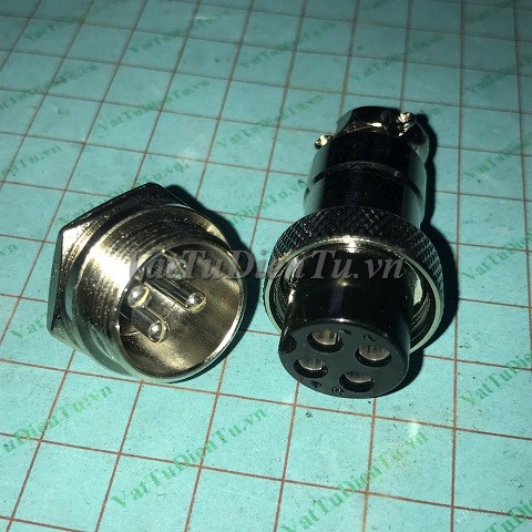 GX20-4P Jack 4 chân, giắc 4 chân, đầu nối 4 chân, Jack GX20-4P (Plug + socket); Mã: GX20-4P