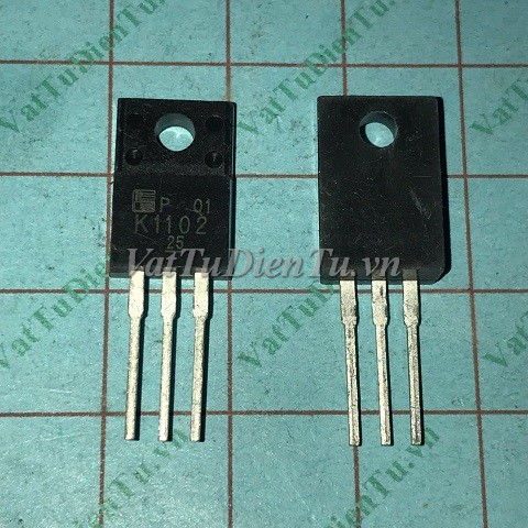 K1102 2SK1102 TO220F N Mosfet 10A 500V; Mã: K1102; Kiểu chân: 3 chân cắm TO-220F; Xuất xứ: Hàng mới; Thương hiệu: FUJI