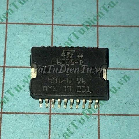 L6225PD HSOP20 IC DRIVER, DMOS DUAL FULL BRIDGE DRIVER; Mã: L6225PD; Kiểu chân: 20 chân dán HSOP-20; Thương hiệu: ST; Xuất xứ: Hàng mới