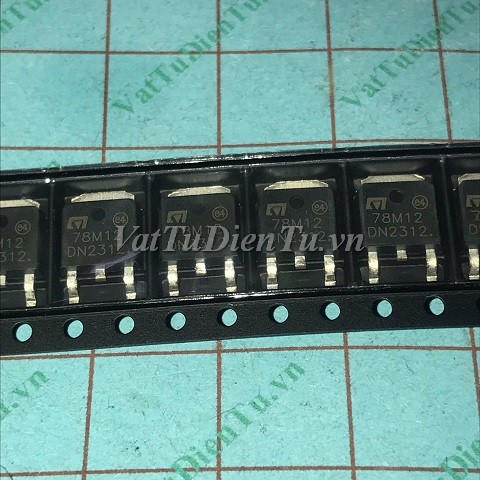 L78M12 L78M12CDT 78M12 TO-252 IC nguồn ổn áp 12V 0.5A; Mã: L78M12; Kiểu chân: cắm TO-252; Thương hiệu: ST