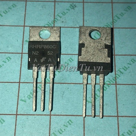 RHRP860C TO220 Hyperfast Diode 8A 600V; Mã: RHRP860C; Kiểu chân: cắm 3 chân TO-220; Xuất xứ: Hàng mới