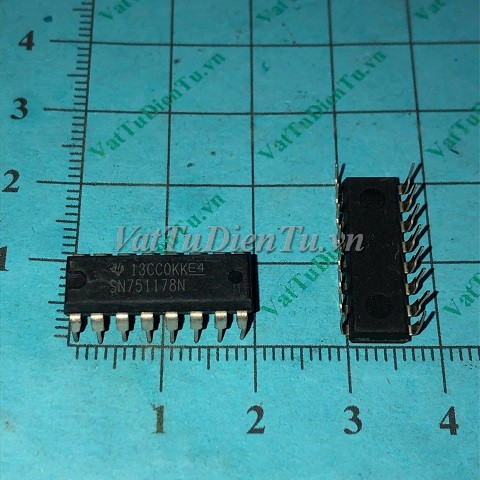 SN751178N DIP16 IC truyền thông, Dual Transmitter/Receiver RS-422/RS-48; Mã: SN751178N; Kiểu chân: 16 chân cắm DIP-16; Thương hiệu: TI, Xuất xứ: hàng chính hãng