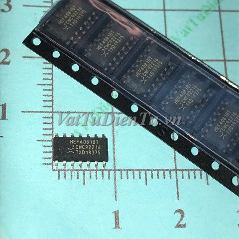HEF4081BT SOP14 IC Số; Mã: HEF4081BT; Kiểu chân: 14 chân dán SOP-14; Xuất xứ: Hàng mới; Hãng sx: NXP