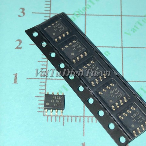 N5532 NE5532DR N5532 SOP8 Ic thuật toán Dual Low-Noise Operational Amplifier; Mã: N5532; Kiểu chân: dán 8 chân SOP-8; Thương hiệu: TI; Xuất xứ: chính hãng; Dùng cho: vật tư amply