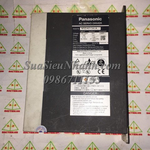 MSDA013A1A-821N AC SERVO DRIVER Panasonic 100W; Mã: 
MSDA013A1A; Xuất xứ: Hàng tháo máy 