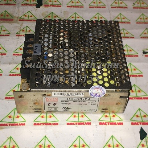 RS-50-24 Nguồn 24V 2.2A Nguồn tổ ong 24V 2.2A MEAN WELL (HTM); Mã: RS-50-24; Xuất xứ: Hàng tháo máy