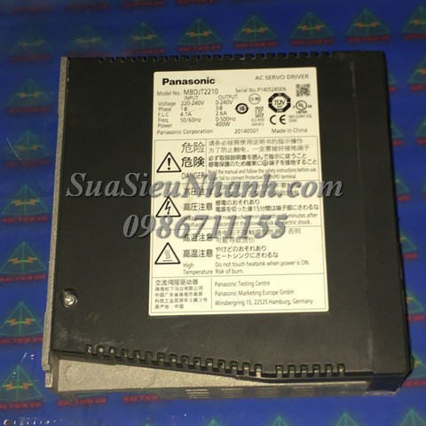 MBDJT2210 AC SERVO DRIVER 400W Panasonic;  Mã: MBDJT2210; Xuất xứ: Hàng tháo máy