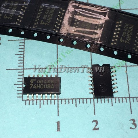 74HC08A SOP14 5.2MM IC số; Mã: 74HC08A; Kiểu chân: dán SOP-14 5.2mm; Xuất xứ: Hàng mới
