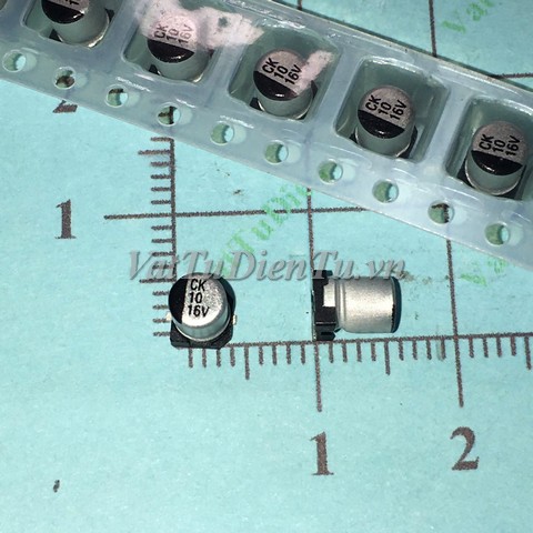 10UF16VSMD4X54 Tụ nhôm dán 10uF 16V 10UF16V10UF SMD 4x5.4MM; Mã: 10UF16VSMD4X54; Kiểu chân: dán; Kích thước: 4x5.4mm; Xuất xứ: Hàng mới