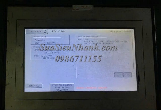 Sửa Màn hình cảm ứng HMI Fuji ( MONITOUCH ) TS1070 0250 Hỏng cảm ứng bấm nhận lệnh sai vị trí Sửa chữa Màn hình cảm ứng HMI Fuji ( MONITOUCH ) Model: TS1070 Serial: 0250 Hỏng cảm ứng bấm nhận lệnh sai vị trí