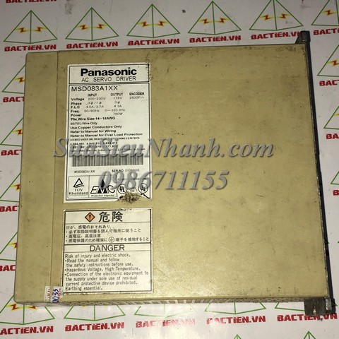 AC SERVO DRIVER PANASONIC 750W MSD083A1XX-046D; Mã: MSD083A1XX; Xuất xứ: Hàng tháo máy