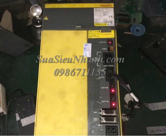 Sửa SERVO AMPLIFIER MODULE FANUC A06B-6124-H106 7069 Xịt bụi xong bị cháy cầu chì Sửa chữa SERVO AMPLIFIER MODULE FANUC Model: A06B-6124-H106 Serial: 7069 Xịt bụi xong bị cháy cầu chì