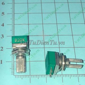 RK097NS RV097G Biến trở 20K đơn 3 chân, tay vặn dài 15mm, trục 6mm; Mã: RK097NS-B20K; Kiểu chân: 3 chân hàn mạch; Xuất xứ: Hàng mới