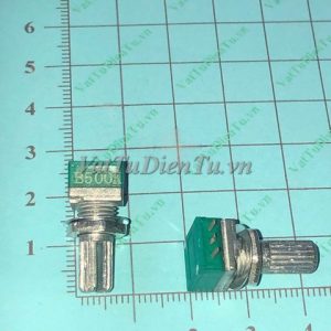 RK097NS RV097G Biến trở 500K đơn 3 chân, tay vặn dài 15mm, trục 6mm; Mã: RK097NS-B500K; Kiểu chân: 3 chân hàn mạch; Xuất xứ: Hàng mới