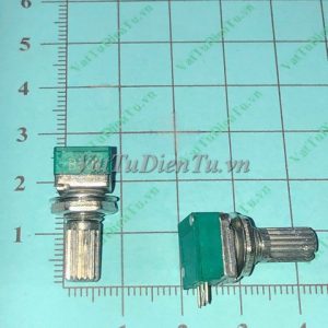 RK097NS RV097G Biến trở 50K đơn 3 chân, tay vặn dài 15mm, trục 6mm; Mã: RK097NS-B50K; Kiểu chân: 3 chân hàn mạch; Xuất xứ: Hàng mới