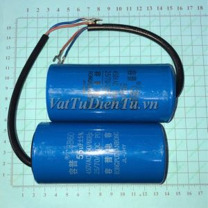 Tụ khởi động tụ CBB60 55UF 450VAC 50x100MM; Mã: CBB60-55UF450VAC; Kiểu chân: 2 dây; Xuất xứ: Hàng mới