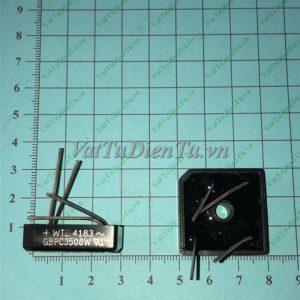 GBPC3508W GBPC 3508W Cầu Diode Chỉnh Lưu 35A 800V 4 chân tròn; Mã: GBPC3508W; Kiểu chân: cắm 4 chân; Xuất xứ: Hàng mới