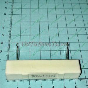 RX27-3-30W15R Điện trở 15R 30W 15R, điện trở sứ hình chữ nhật; Mã: RX27-3-30W15R; Xuất xứ: Hàng mới