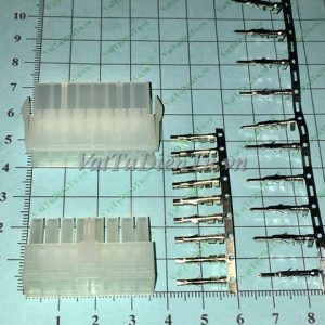5557 5559 16P Connector 16P 8x2P 4.2mm cả bộ đực+cái+chân cắm sắt (terminal), đầu cắm 16 chân, Jack 16 chân, giắc 16 chân; Mã: 5557-5559-16P; Dùng cho: Vật tư servo