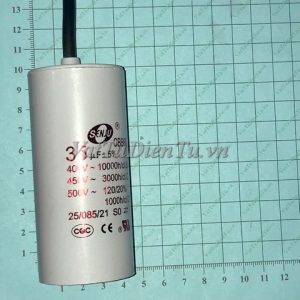 Tụ khởi động tụ CBB60 35UF 450V 35UF SENJU; Mã: CBB60-35UF450V; Kiểu chân: 2 dây; Xuất xứ: Hàng mới
