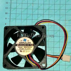 RDH7025B2 Quạt tản nhiệt 24V 0.2A 70x70x25mm XINRUILAN 4 dây; Mã: RDH7025B2; Thương hiệu: XINRUILAN; Xuất xứ: Hàng mới