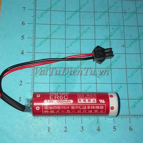 ER6C AA 3.6V F2-40BL Pin nuôi nguồn PIN 3.6V cho PLC FX1N FX2N đầu cắm đen, Mã: F2-40BL, Kiểu chân: Đầu cắm đen 2 dây, Thương hiệu: MAXELL; Dùng cho: Vật tư PLC, Vật tư servo