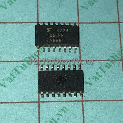 4051BF TC4051BF SOP-16 5.2mm IC số; Mã: 4051BF; Kiểu chân: dán SOP-16 5.2mm; Thương hiệu: Toshiba; xuất xứ: chính hãng; Hàng tương đương: HCF4051M013TR 74hc4051 cd4015