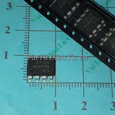 A3120 HCPL-3120V SOP8 Photo-Transistor, IC Cách Ly Quang OPTO Photocoupler; Mã: A3120; Kiểu chân: dán 8 chân SOP-8; Xuất xứ: Hàng mới; Thương hiệu: AVAGO