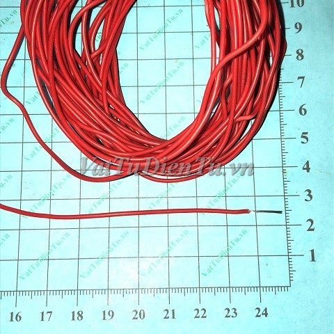 Dây điện đơn mềm lõi đồng mạ 0.7mm² màu Đỏ; Cấu tạo: lõi đồng mềm mạ thiếc, bọc cách điện PVC chống cháy; Đường kính lõi: khoảng 1.0mm; Điện áp chịu tải: 300/500V; Mã: DAYDIENDO-07mm2.