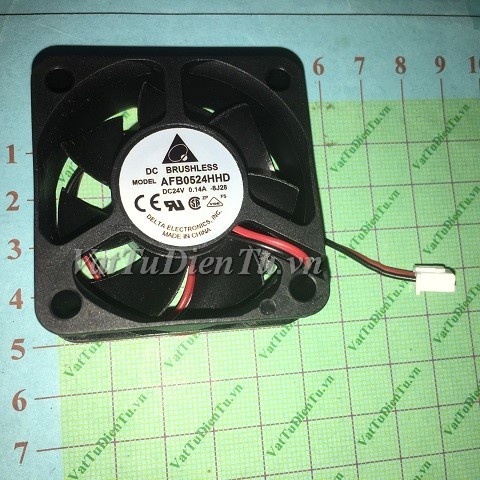 AFB0524HHD Quạt tản nhiệt 24V 0.14A 50x50x20mm Delta 2 dây đầu cắm A1; Mã: AFB0524HHD; Thương hiệu: DELTA; Xuất xứ: Hàng mới