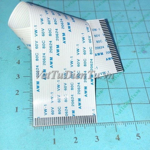 Cáp thuận FFC/FPC 30P 1mm dài 150mm; Mã: AWM-30-1-150-A; Số chân, pin (P): 30Pin; Bước chân, khoảng cách giữa tâm 2 chân: 1mm; Tổng chiều dài: 150mm; Tổng chiều rộng: 31mm