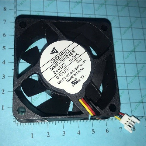 MMF-06H24SS-CX1 Quạt tản nhiệt 24V 0.09A 60x60x25mm MELCO 3 dây đầu cắm C3; Mã: MMF-06H24SS-CX1; Hãng: MELCO; Xuất xứ: Hàng mới