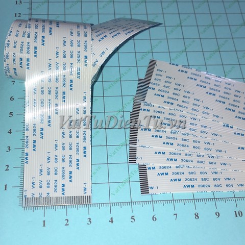 Cáp thuận FFC/FPC 30P 1mm dài 400mm; Mã: AWM-30-1-400-A; Số chân, pin (P): 30Pin; Bước chân, khoảng cách giữa tâm 2 chân: 1mm; Tổng chiều dài: 400mm; Tổng chiều rộng: 31mm; Loại đầu cắm tiếp xúc: A thuận cùng mặt; Độ dày cáp: 0.12mm; Keywords: Cáp dẹt FFC