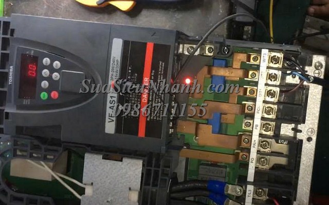 Sửa Biến tần TOSHIBA 15kW VFAS1-2150PMY-A14 0016 Lỗi OP3 Sửa chữa Biến tần TOSHIBA 15kW Model: VFAS1-2150PMY-A14 Serial: 0016 Lỗi OP3