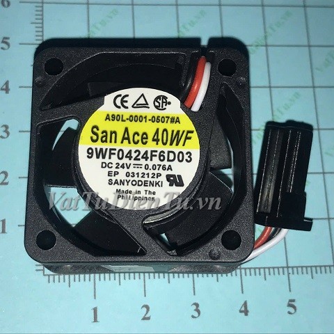 9WF0424F6D03 Quạt tản nhiệt 24V 0.076A 40x40x20mm SANYO 3 dây đầu cắm Fanuc; Mã: 9WF0424F6D03; Thương hiệu: SANYO; Xuất xứ: Hàng mới
